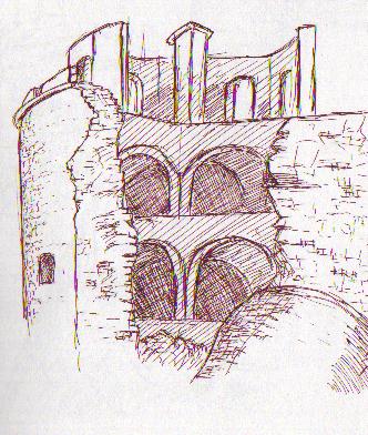 Reisekizze: Heidelberger Schlo&szlig; - Der Pulverturm