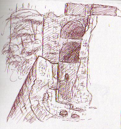 Reiseskizzen: Heidelberger Schlo&szlig; - Die Ruine des Pulverturmes